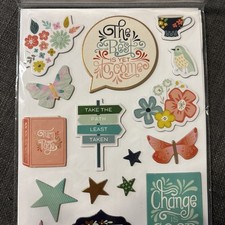 Thickers - Fresh Start - Chipboard accent and phrase stickers - American Crafts