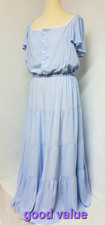 Lou Lou Lee Maxi Dress UK Size 14 Pale Blue & White Colour Off Shoulders