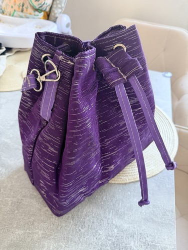 Purple aso oke handbag with - purple,