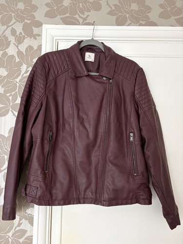 Faux leather burgundy - burgundy, biker