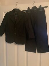 Next Boys Pinstripe Suit Age 3 Years Trousers & Jacket Smart Dark Brown Wedding