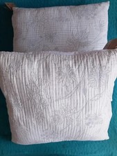 2 x Matelasse Cushion By WWF Tesco Home Size 50x50 cm White Cover 93% Cotton New