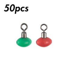 50Pcs Luminous / Red Pulley Swivel Beads Zig Rig for Sea Fishing 13*18mm 