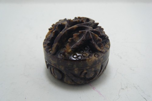 Carved soapstone trinket pill - carved,