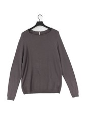 Silent Damir Doma Men's Jumper S Grey 100% Wool Round Neck Pullover