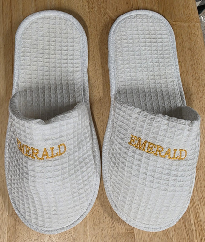 New white emerald slippers - new,