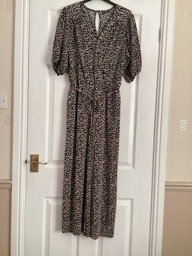 Women jumpsuit black beige - jumpsuit, black/beige