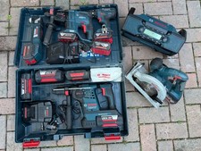 Bosch 18v 4pc Cordless Power Tool Kit, Radio + Bosch 36v SDS+Hammer Drill Batts