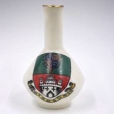 VINTAGE SWAN CRESTED CHINA NARROW - MODEL OF NARROW NECK VASE - WINDSOR CREST