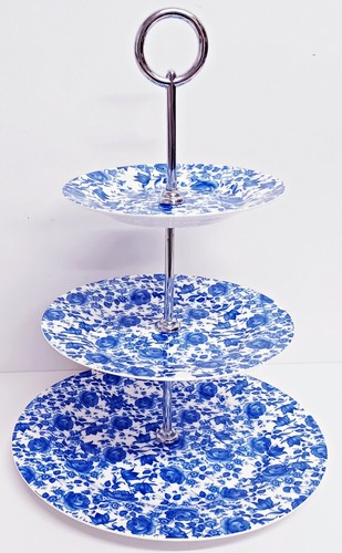 Delft blue tier cake stand - blue, 3