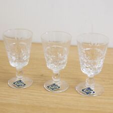 X3 Royal Brierley Cut Crystal "Bruce" Port / Liquor Glasses