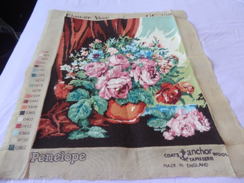 Completed tapestry flower - completed, -'flower
