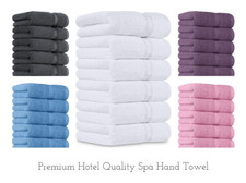 6X Premium Hand Towels 100% Prime Cotton Soft and High Absorbent Spa Towels