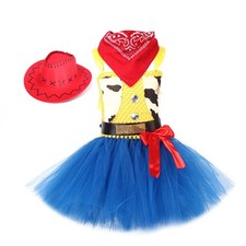 Toy Story 4 Jessie Bubble Dress Halloween Cosplay Costume Kids Little Girls Hat