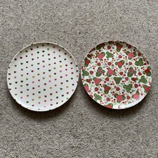 Queens Julie Dodsworth Melamine Dinner Plates x 2 Floral Hearts Party BBQ - 10"
