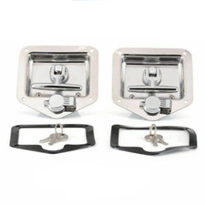2x Stainless Steel Recessed Folding T Handle Lock Latch With Keys Fit Tool Box