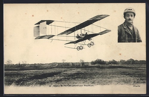 Biplan farman piloted by - biplan, h.