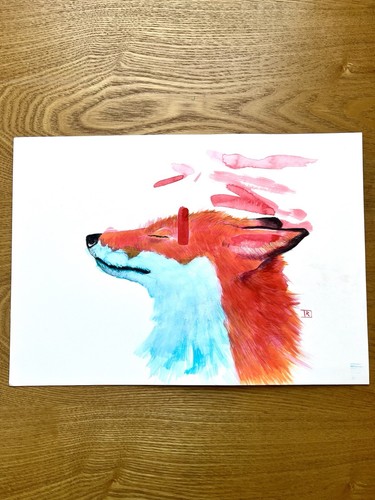Original acrylic fox - acrylic,