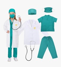 Discoball Kids Doctor Costume, Child Role Play Unisex Doctor Fancy Dress 140cm  