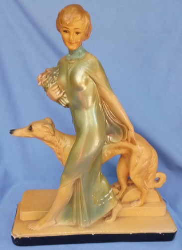 Borzoi lady art deco - borzoi,