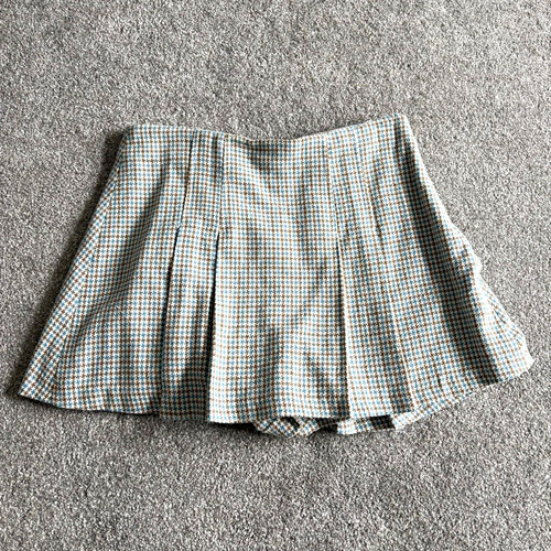 Zara pleated mini skort blue - skort,
