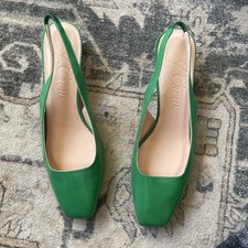J Crew Green Layla Square Toe