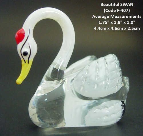 Blown glass swan figurine - blown,