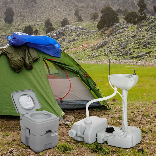 Portable toilet sink set - portable,