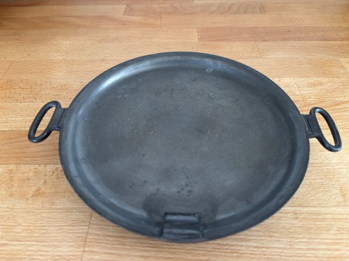 Antique pewter warming plate - antique,