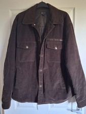 Dark Brown Cord Button Through Jacket 42 Inch Chest