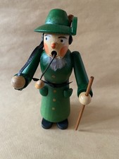 Erzgebirgisch Volkskunst German Carved Wood Smoker Incense Burner Hunter 7.5"