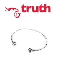 Genuine TRUTH 925 sterling silver CHARM TORQUE BANGLE, medium