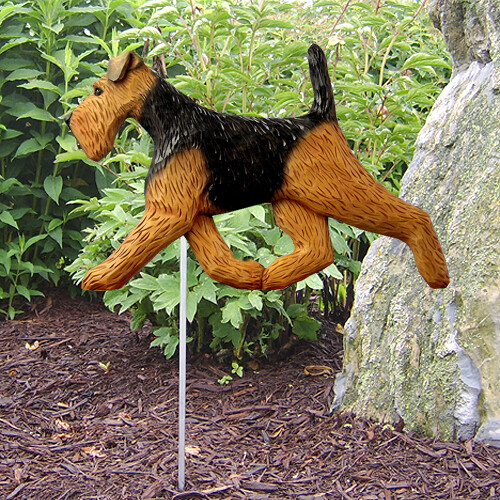 Welsh terrier dig garden stake - terrier,