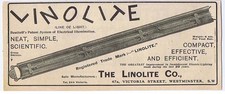 The Linolite Co Victoria Street Westminster - Antique Engineering Advert 1904