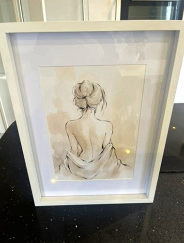 Print drawing nude female - print,