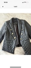 River Island Quilted Leather Jacket Size 12