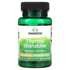Swanson, Thyroid Glandular, 200 mg, 60 Capsules Thyroxin-Free T(bovine)