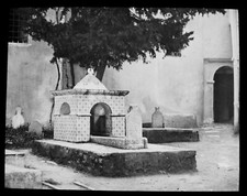 ANTIQUE Magic Lantern Slide TOMB OF MARABOUT ALGIERS C1890 PHOTO 