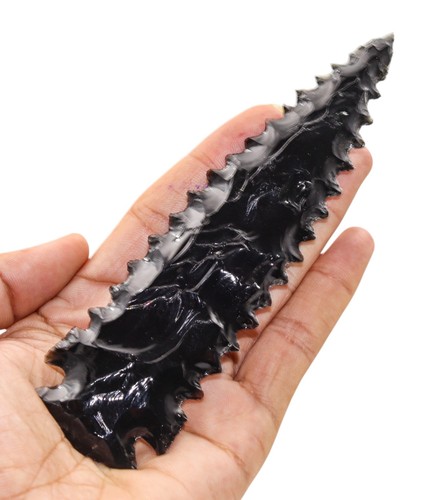 Handcrafted obsidian arrowhead - obsidian,