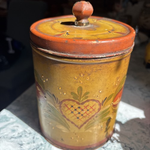 Vintage tin kitchen canister - kitchen,