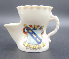 Gemma Crested Ware Shaving Jug Raised Shell Pattern 55mm Cleethorpes Crest (2/3)