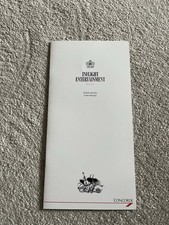 Concorde Memorabilia Inflight Entertainment Booklet March 1988