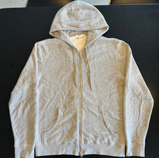 Sunspel Loopback Hoodie - Grey Melange Size Medium - Very Good Condition