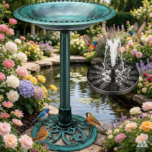 Outdoor patio garden bird bath - patio,