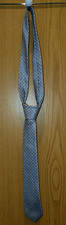 Primark Men's Silver Slim Tie with Black Polka Dots (Never Worn)