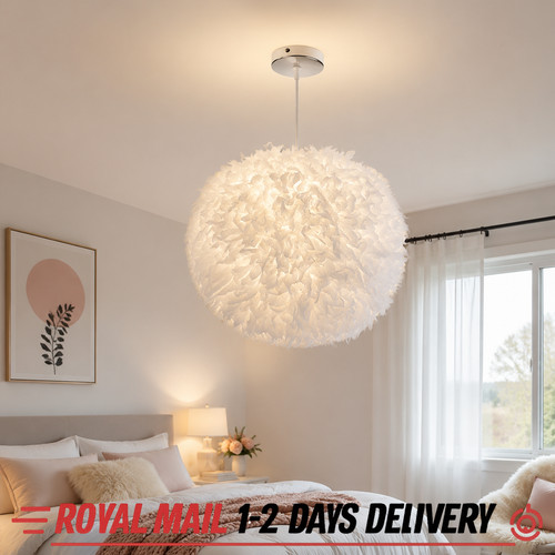 Fluffy feather ceiling light - feather,