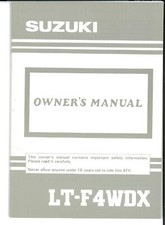 Suzuki 1991 Model LT-F4WDX - Owner's Manual - Part No. 99011-19B35-03A