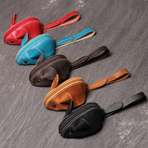 Handmade leather mouse - handmade,