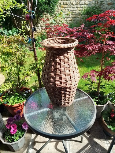Vintage tall woven wicker - vintage,