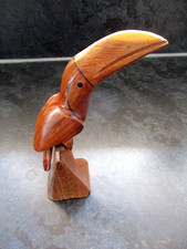 Rare Vintage Hand Crafted Toucan Wooden Sculpture Figurine Danish Style 12cm   4